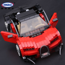 XB03009加仑跑车成人MOC跑车立体模型插高难度小颗粒拼装积木玩具