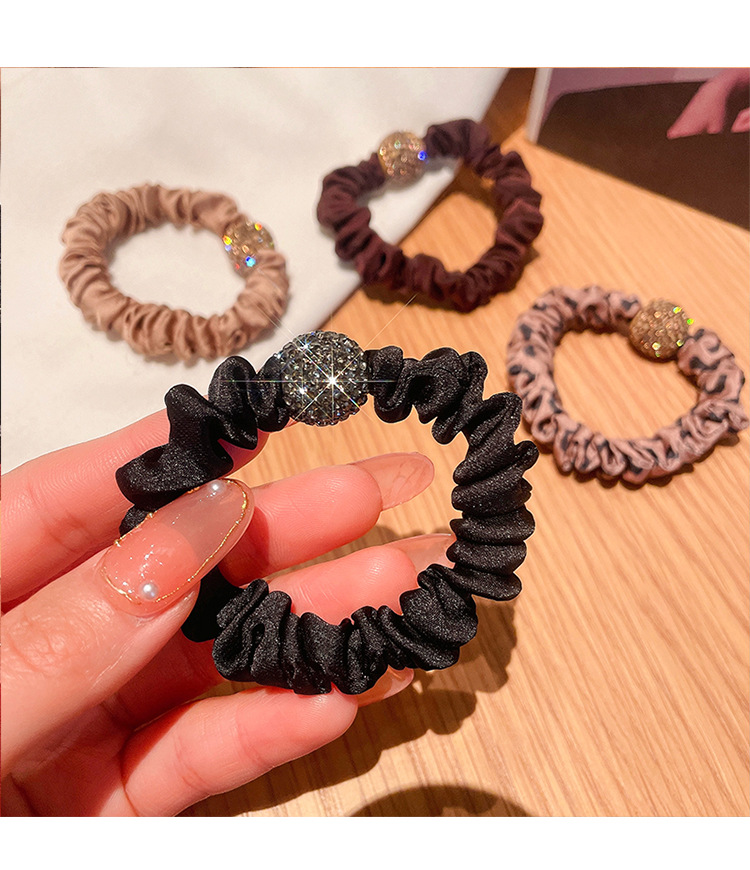 Douyin Gleicher Stil Koreanisches High-end-haarseil Hoch Elastisches Dickdarm-haarband Gummiband Binde Haar Hoch Pferdes Chwanz Haarschmuck display picture 3