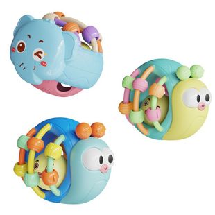 Baby Hand Grasping Ball Rattle Ball to Lull You to Sleep and Soothe Snail Elephant Soft Rubber Hand Rattle 0-1 Years Old Educational Toys Wholesale