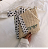 Summer decorations, straw fashionable bucket, woven one-shoulder bag, 2023, Korean style