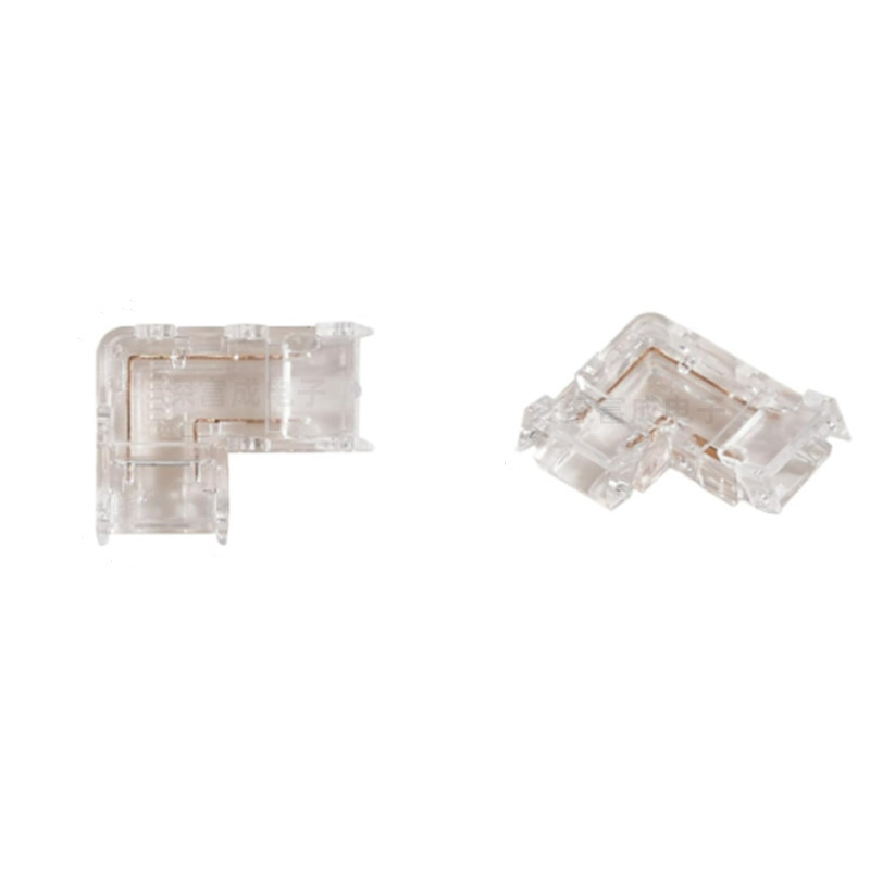 Conector de cinta de lámpara cob mini hebilla de cristal tipo L sin zona oscura conector sin soldadura 5mm 8mm correa de lámpara conector sin soldadura