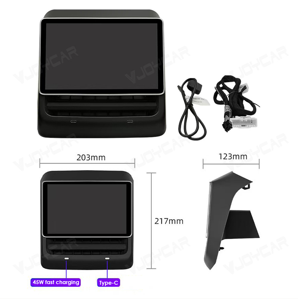 Suitable for Tesla TeslaModel3ModelY rear independent air conditioning control entertainment screen support 4G