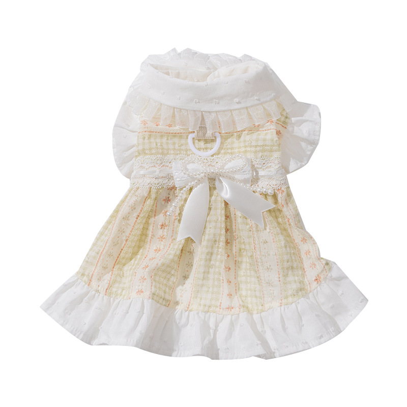 26 nuevo viento de primavera y verano de corte delgado vestido de perro gato perro pequeño y mediano Teddy Bear mascota ropa de perro