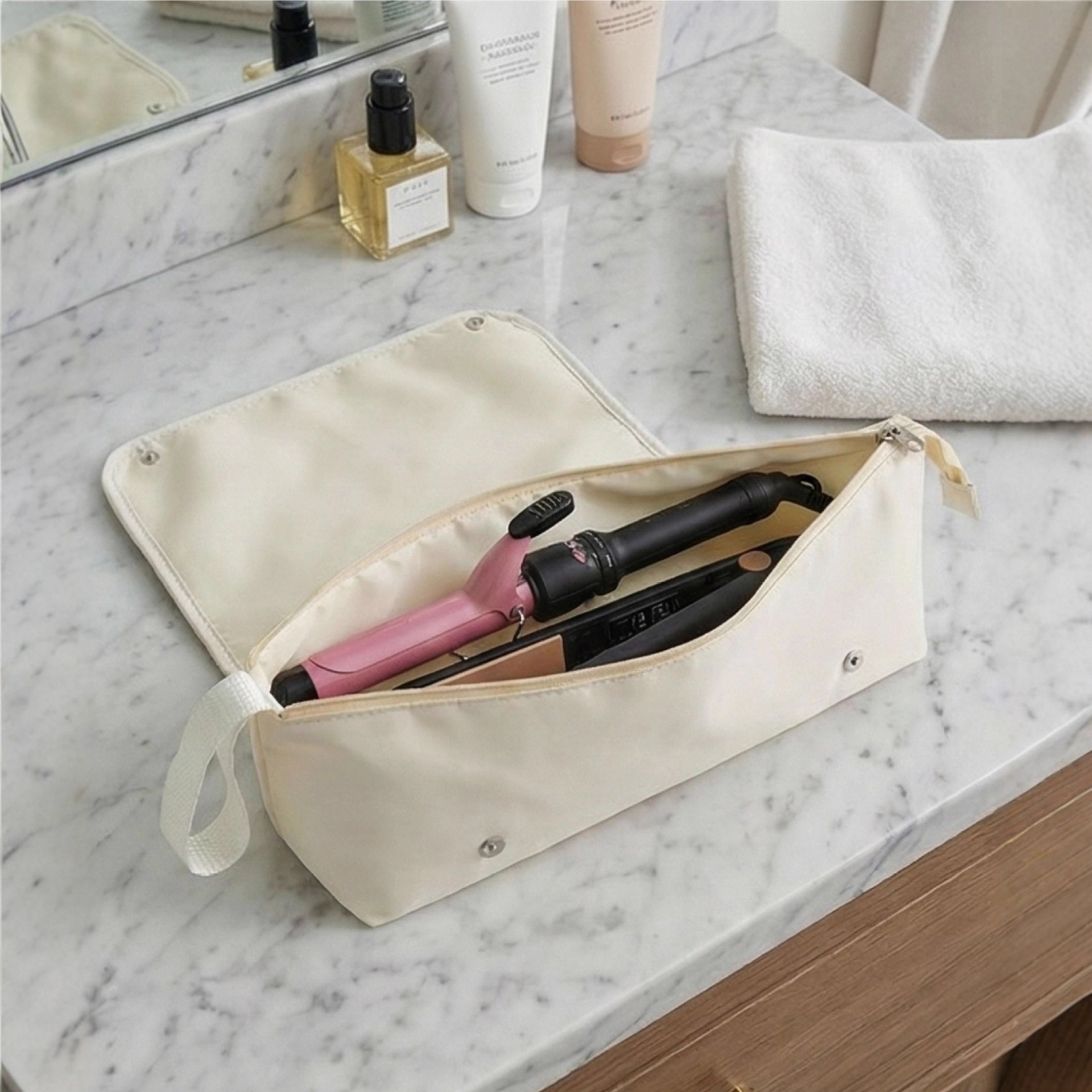 Inventario transfronterizo de nuevos productos alisador de cabello bolsa de almacenamiento de viaje portátil anti-mesis bolsa de almohadilla de calentamiento Dyson rizador de cabello bolsa secador de pelo