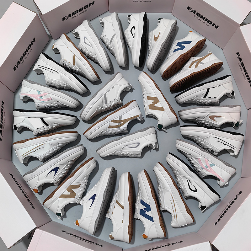 길거리 판매점 신발, 정품 초극세사 소재 흰색 여성화, 2025년 가을 신상 캐주얼 슈즈, 패셔너블하고 다용도로 활용 가능한 여성 스니커즈