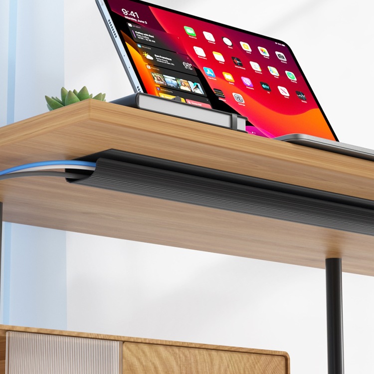 桌下理线架电线收纳电脑理线槽器电脑桌底走线管集线藏线盒免打孔