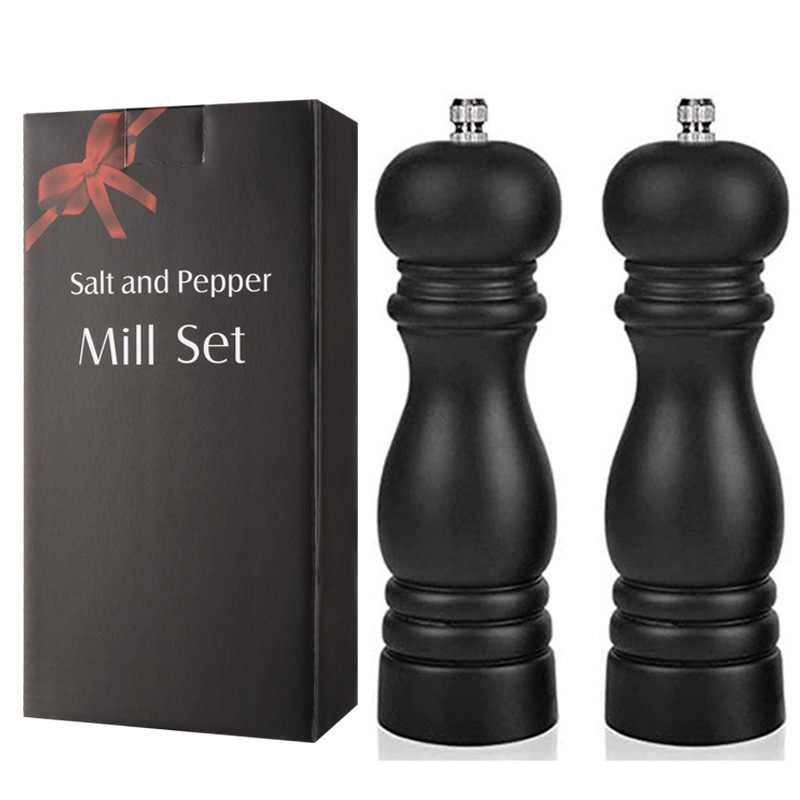 Blanco y Negro molino de pimienta manual de cerámica núcleo molinillo de pimienta molinillo de sal de mar multiusos botella de condimento
