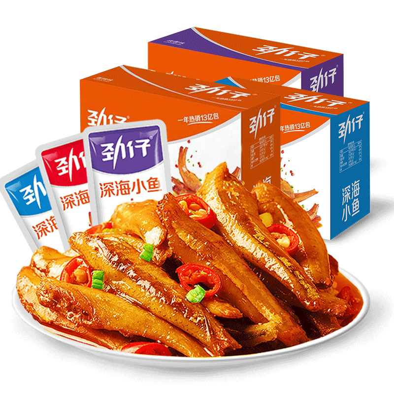 Jinzi small fish deep sea small fish 12g*20 pack Hunan specialty ready-to-eat spicy snacks dried fish wholesale