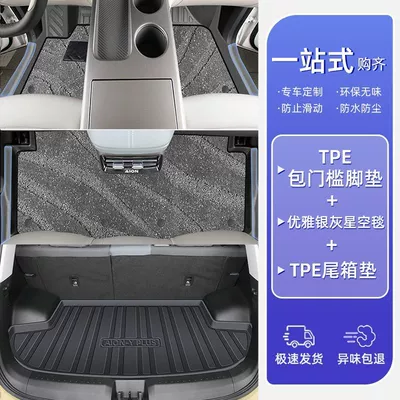 Ayaqaltılar (Kovriklər) | TPE Car Foot Pad Encloses - model-25-21-aian-yplushigh-end-full-surround-elegant-silver-gray-covered-door-sill-mats-high-end-starry-sky-blanket-trunk-mat