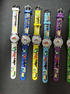 Children's cartoon car pattern watch 3D plastic tape primary school boys and girls gift watch factory wholesale