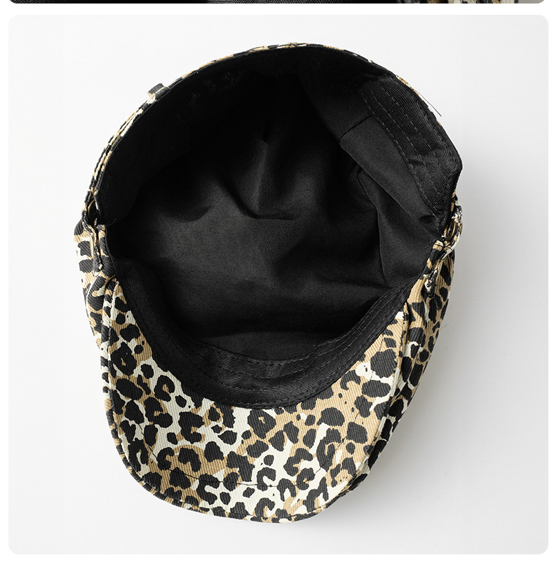 Designer Leopard Print Forward Hut Nische Vintage Baskenmütze ins Spice Girl Mode Newsboy Hut_voghion.com