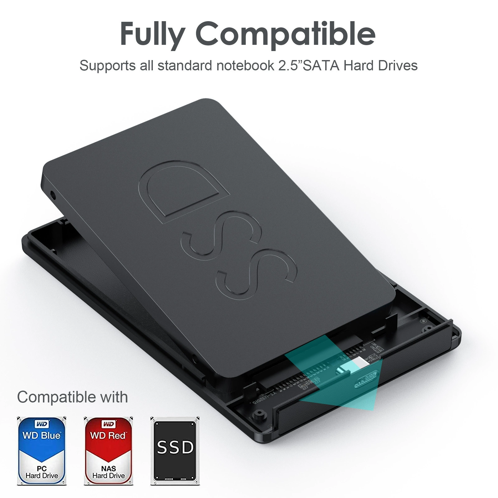 Корпус для мобильного SATA жесткого диска 2.5 дюйма USB 3.0 прямые продажи с завода
