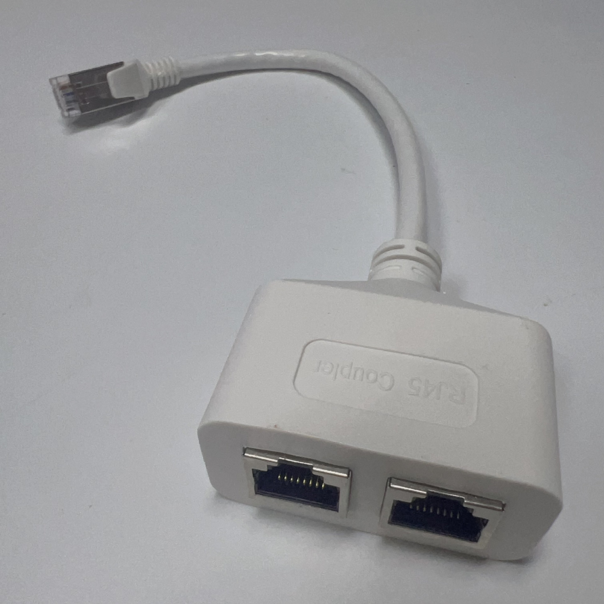 白色Cat5 RJ45一公分二母线 网口一分二线 网线一分二 CAT6超六类