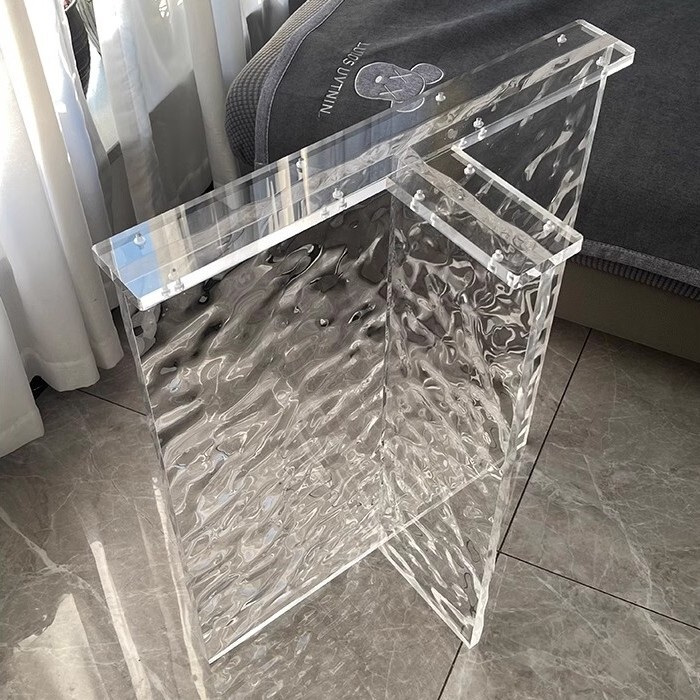 アクリルのテーブルの足は足の円弧の島の台のテレビのテーブルの足のテーブルのテーブルの岩板の支柱の茶のいくつかの石の紋様のテーブルの角を支えます。|undefined