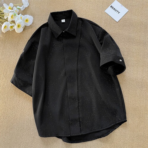 Starlight Short-Sleeve Shirts for Men - Summer Loose Casual Thin Breathable T-Shirts - Ins Trendy and Versatile Half-Sleeve
