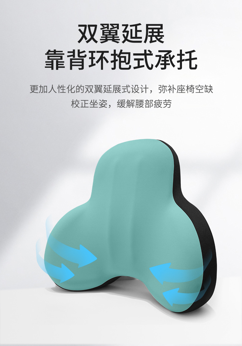 Car Headrest Massage Lumbar Support Shoulder and Neck Pillow Car Pillow Car Booster Pillow Memory Foam Back Cushion Factory