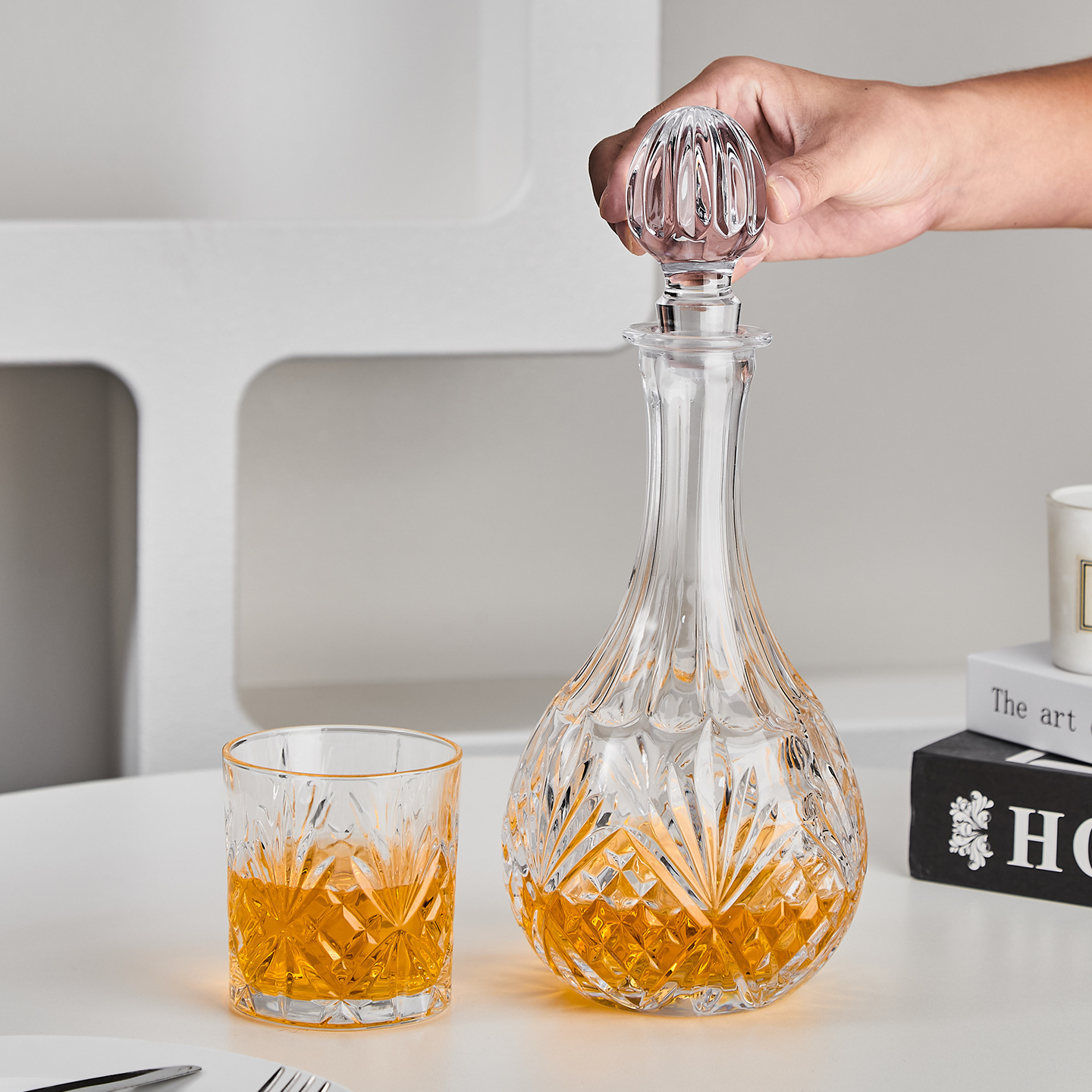 Barras de vino europeas transfronterizas de whisky de vidrio botella de vino extranjero decantador de vino