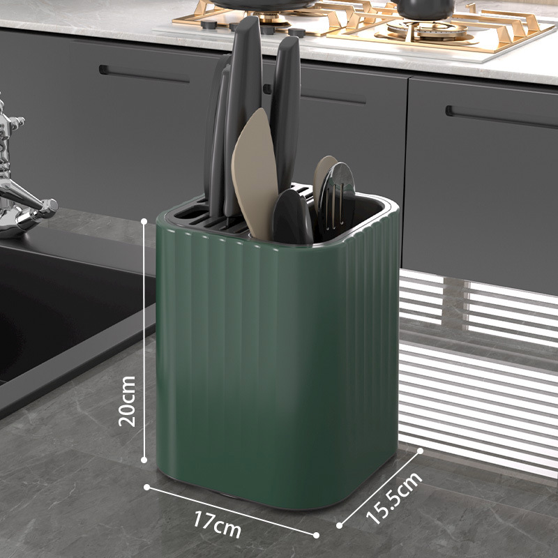 Titular de cuchillo giratorio de cocina estante de almacenamiento hogar multifuncional encimera palillos titular cuchillo de cocina cuchara caja de almacenamiento integrada