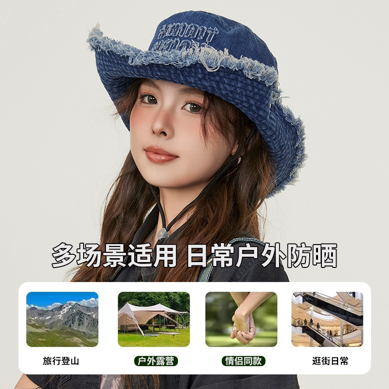 Sombrero de vaquero occidental sombrero de verano sombrero de bisel grande sombrero de sombrero de protección solar sombrero de bañera versátil sombrero de pesca al aire libre sombrero