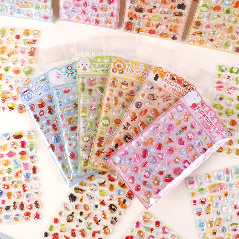 日式卡通3D立体浮雕水晶贴纸玩具可爱女孩儿童手机壳装饰DIY贴纸