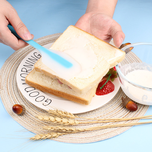 Silicone Scraper, Integrated Semi-Transparent Silicone Small Scraper, Cake and Butter Frosting Knife, Food Grade FDA Factory