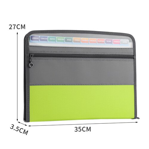 Amazon 13-grid A4 zipper accordion bag multi-layer classification folder office document storage bag wholesale