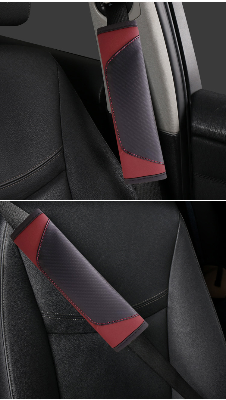 711 Amazon TEMU Explosive Cross-border Leather Embossed Car Seat Belt Shoulder Cover Protective Cover Safety Belt Cover