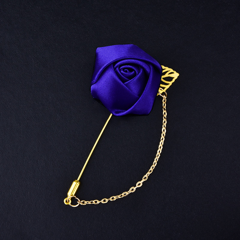Broche de marié en chaîne de roses, style chinois, couleur unie, multicolore, badge d'hôte pour événement, décoration de mariage_voghion.com