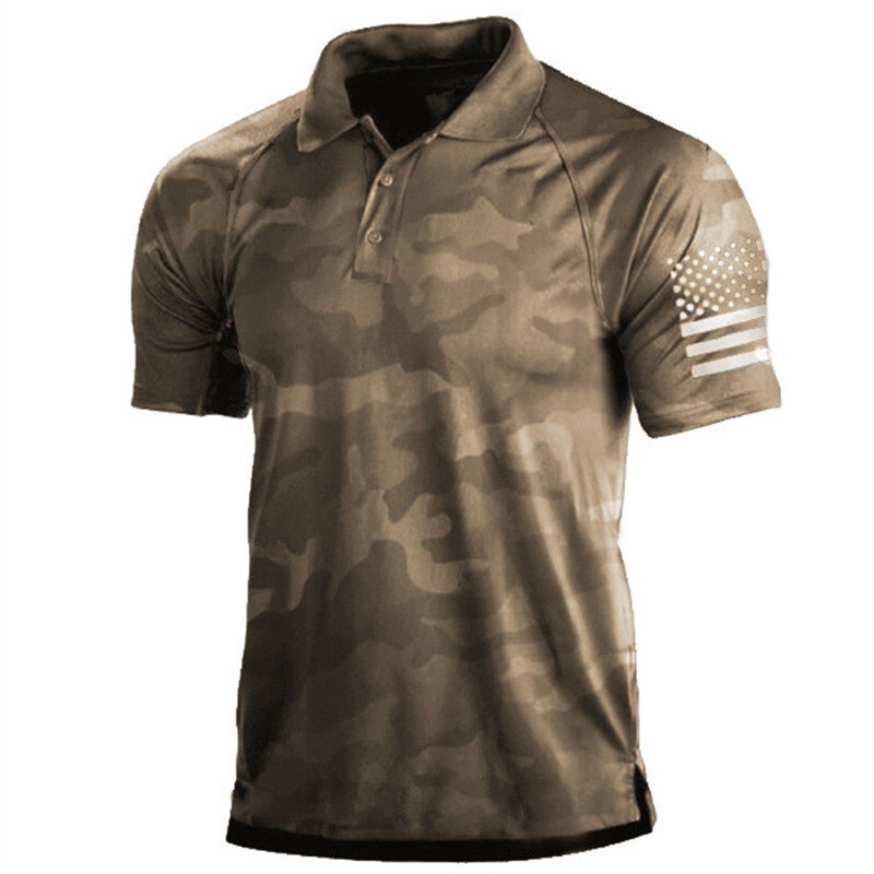 2026 European and American Foreign Trade Cross-Border New Men's Clothing Casual Short-Sleeved Digital Printed Slim-Fit Pullover Men's Polo Shirt