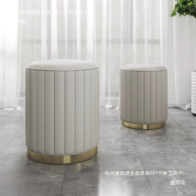 Легкий роскошный туалетный столик, табурет для макияжа в спальне, скандинавский табурет для маникюра интернет-знаменитостей, круглый низкий табурет для гостиной, табурет для туалетного столика, стул для макияжа