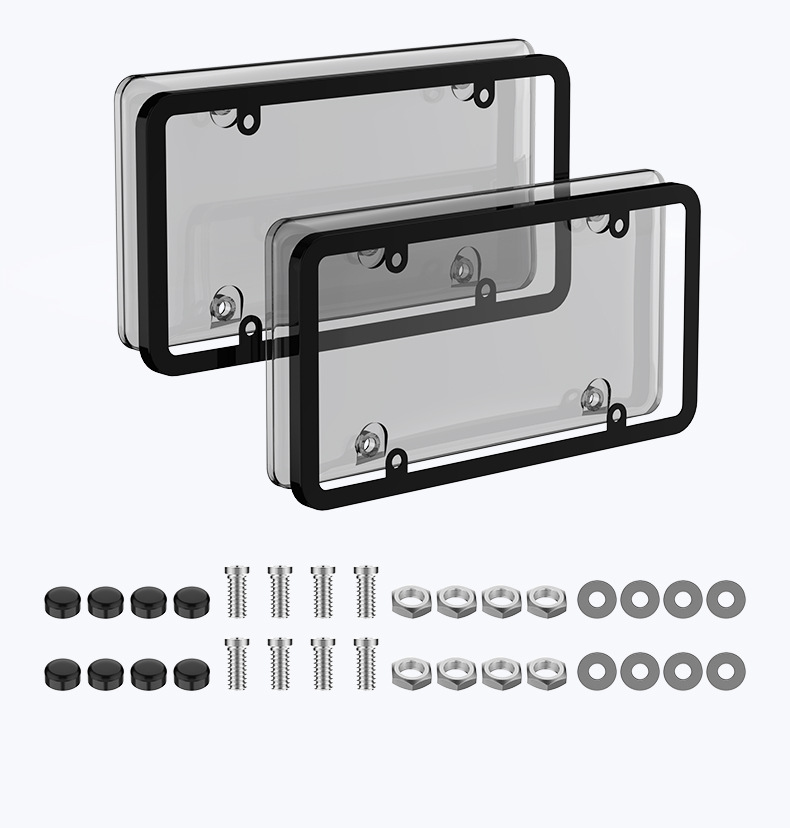 Cross-Border Modified American License Plate Frame Transparent License Plate Frame Plastic Metal Universal American Car Brand Photo Frame