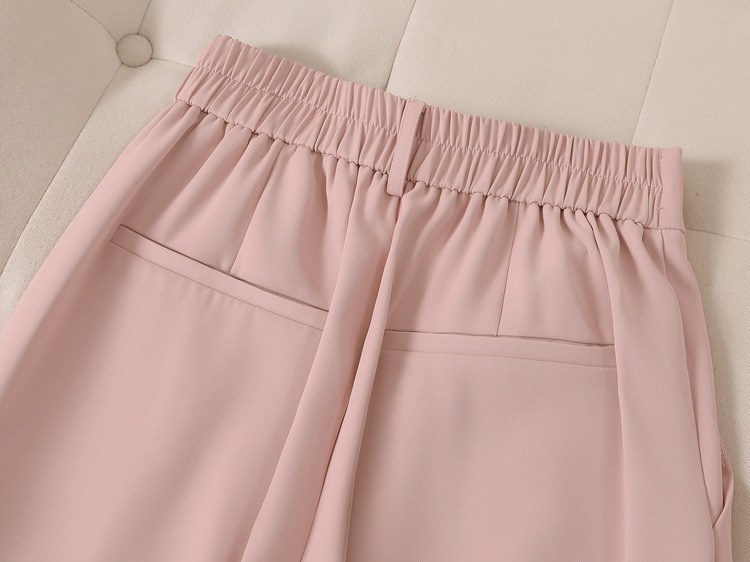 Women's Clothing Summer thin suit wide leg pants suit women's large size women's clothing fat MM 200 pounds loose short sleeved suit jacket_voghion.com