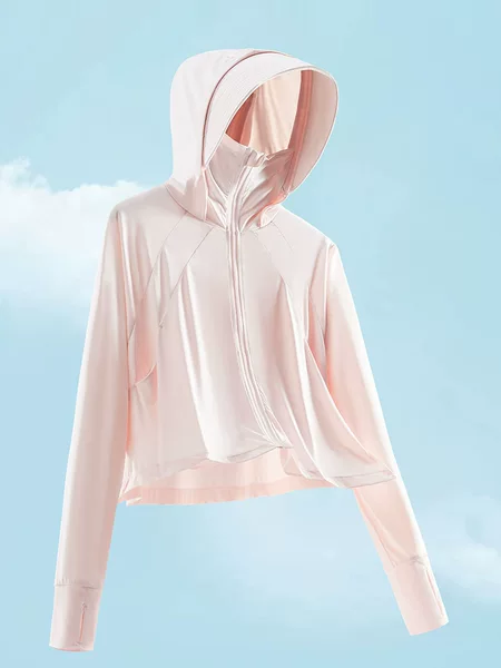 2026 Black Uv Protection Sunscreen Jacket for Women, Ice Silk Original Fabric, Uv Protection Upf50+, Detachable Large Brim, Short Style Sunscreen Jacket