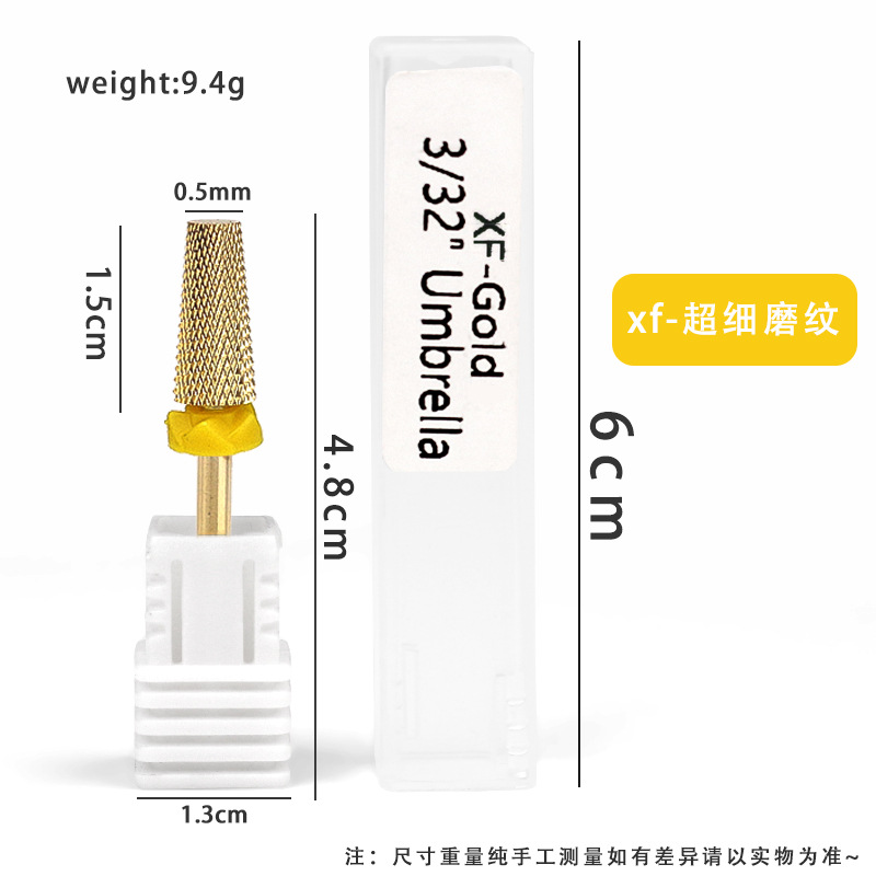 Mayorista transfronterizo de uñas cónicas cruzadas de polidor de acero de polidor de polidor de polidor de base de goma gruesa broca de polidor en stock