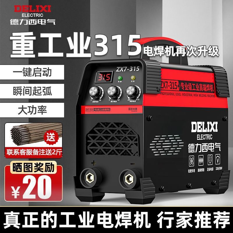 德力西电气250便携电焊机315工业级双电压大功率手工焊新手全套