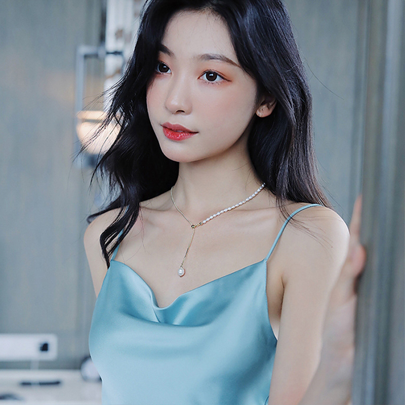 Fashion Geometric Copper Beaded Pendant Necklace 1 Piece