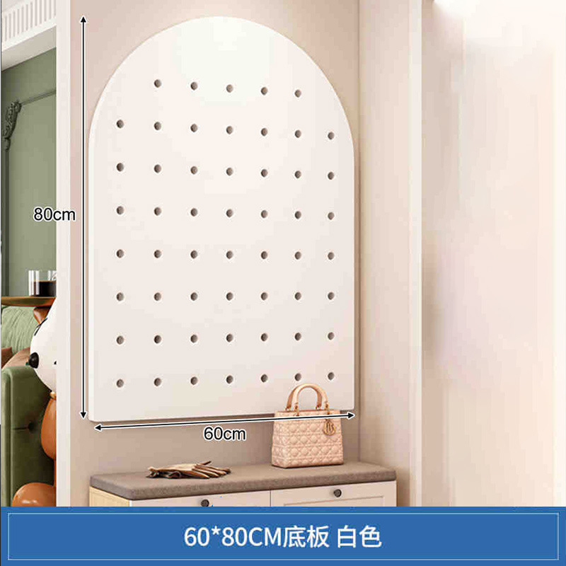 Tablero de agujero de madera maciza, entrada al armario de zapatos, estante de almacenamiento en la pared, pared de fondo de pared para uso doméstico