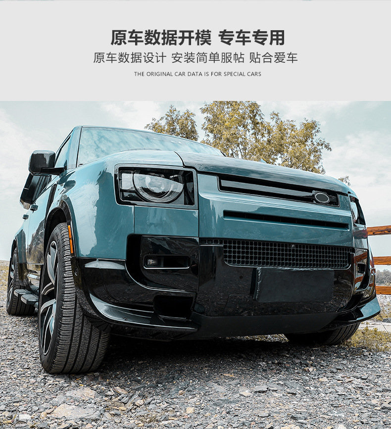 Suitable for Land Rover New Defender Front Lip Kit Angle Front Bumper Aerodynamic Blade Exterior Modification Accessories Front Bars
