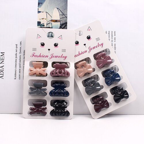 Korean style dark color 6 card-mounted small hairpins, fashionable mini hairpins, girls' back of head hairpins D218
