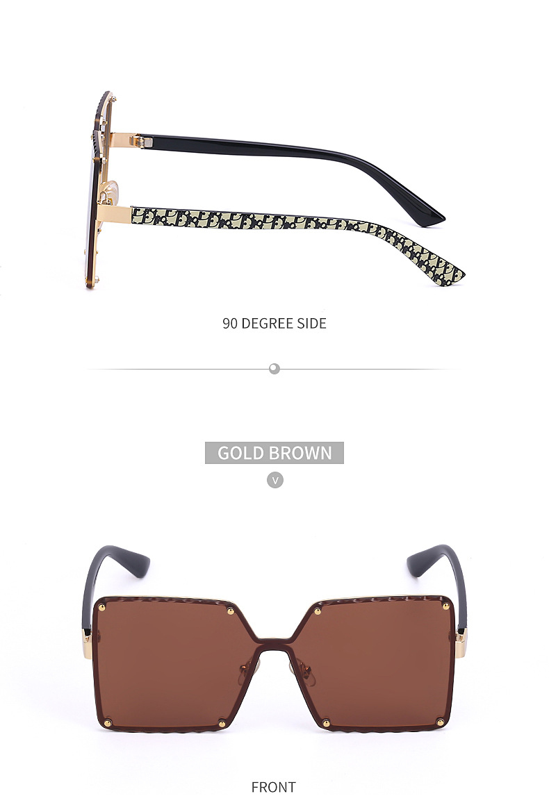 Fashion Geometric Rimless Large Lens Sunglasses display picture 8