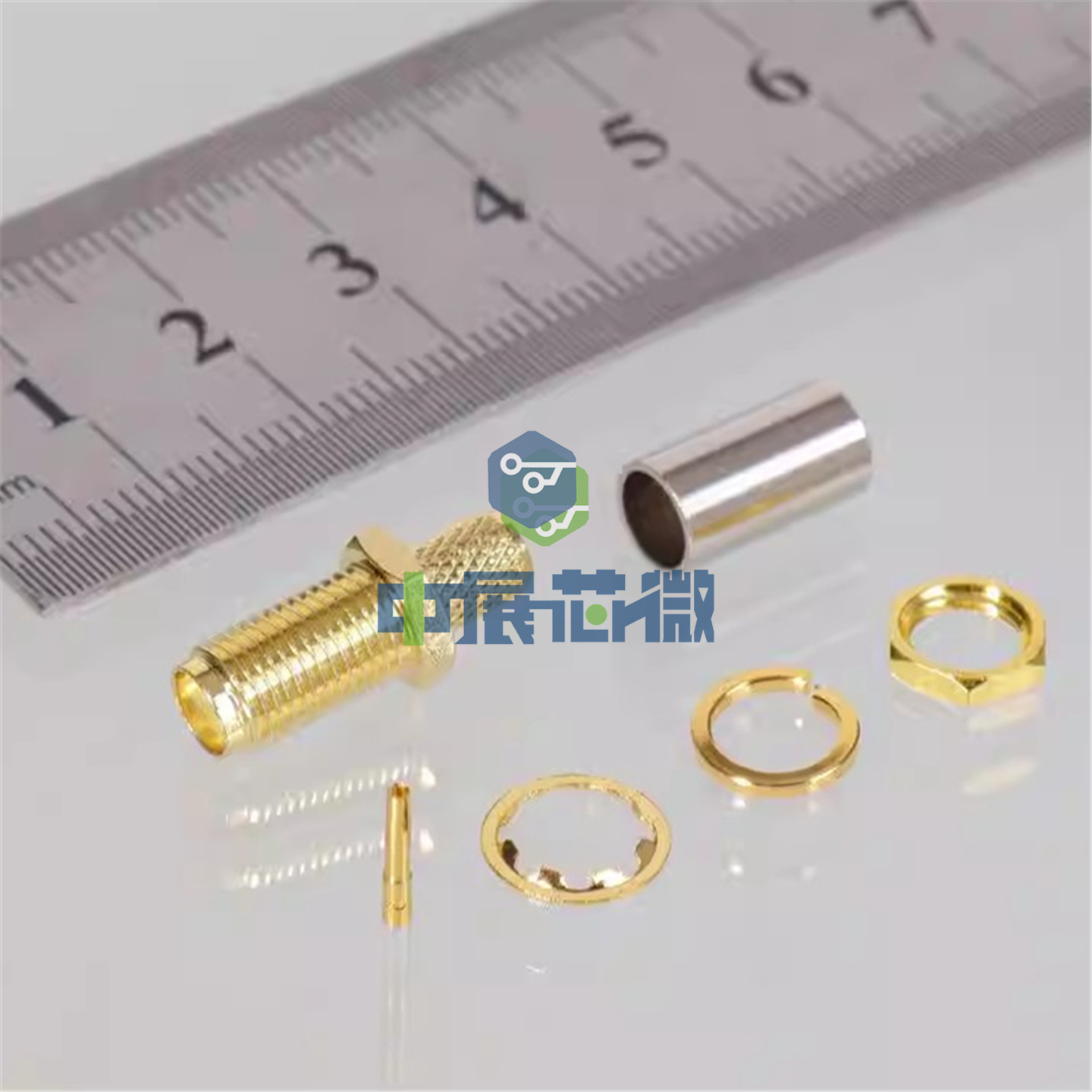 RF同轴射频连接器 SMA-K-3 外螺内孔 SMA母头压接RG58/RG142线 KY