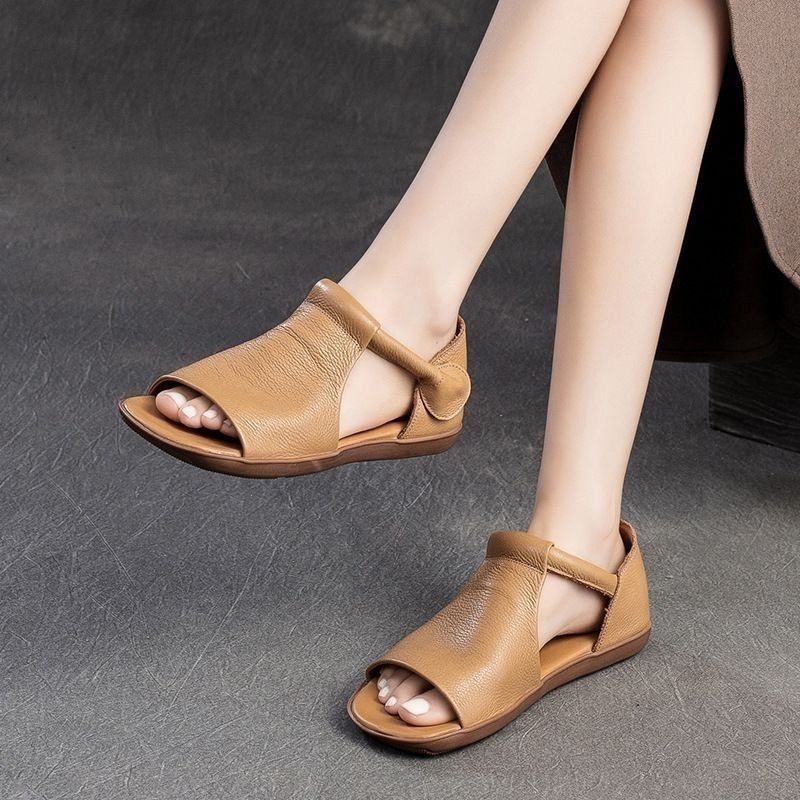2026 verano nicho retro ocio nuevo zapatos de mujer sandalias de dedos abiertos de moda confortable sandalias huecas