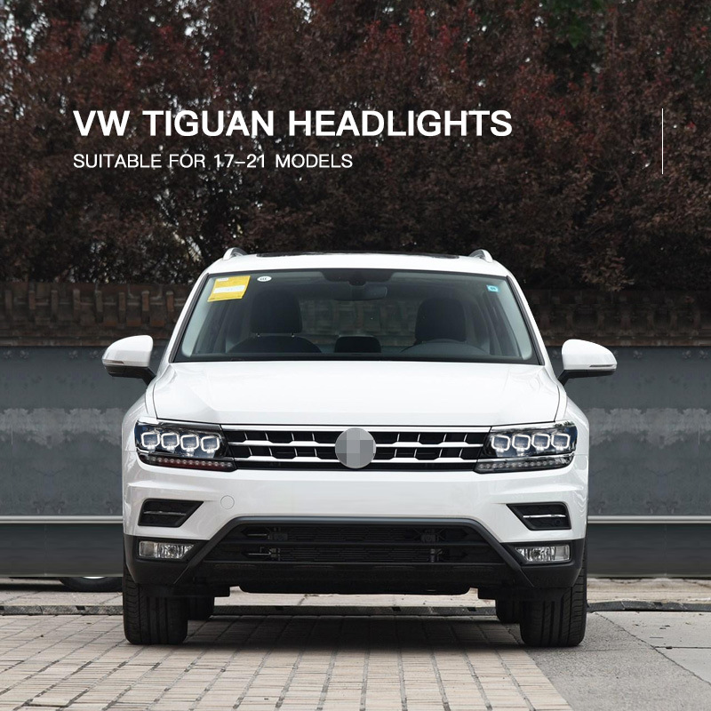 Suitable for Volkswagen Tiguan L headlight assembly modified LED daytime running light running water turn light LED lens headlight