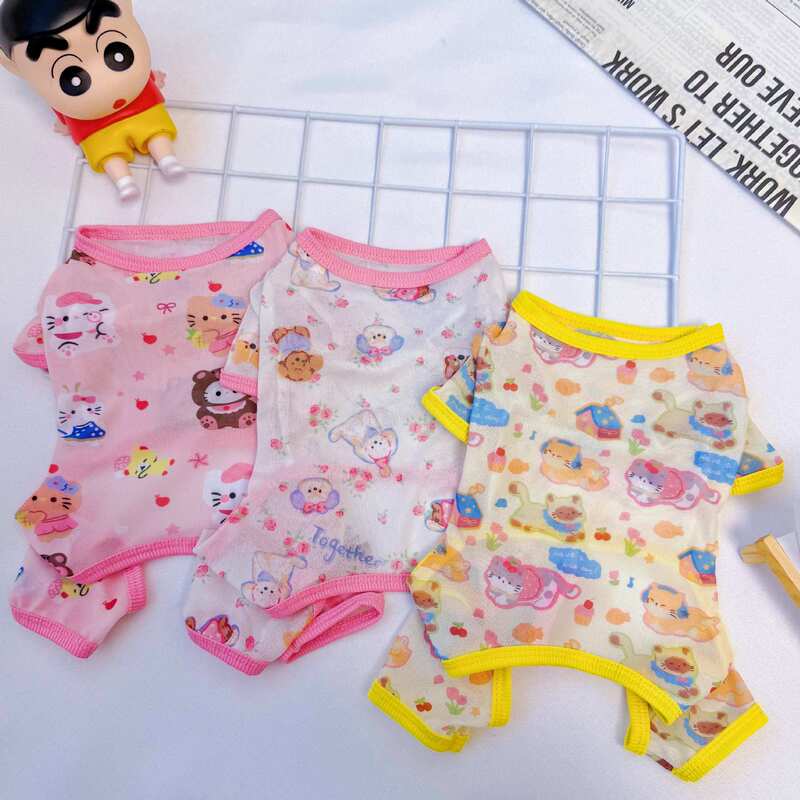 Pet Four-Legged Clothes Vest Dog and Cat Supplies Air-Conditioned Clothes Anti-Dirty and Anti-Mosquito Golden Retriever Corgi Teddy Bichon