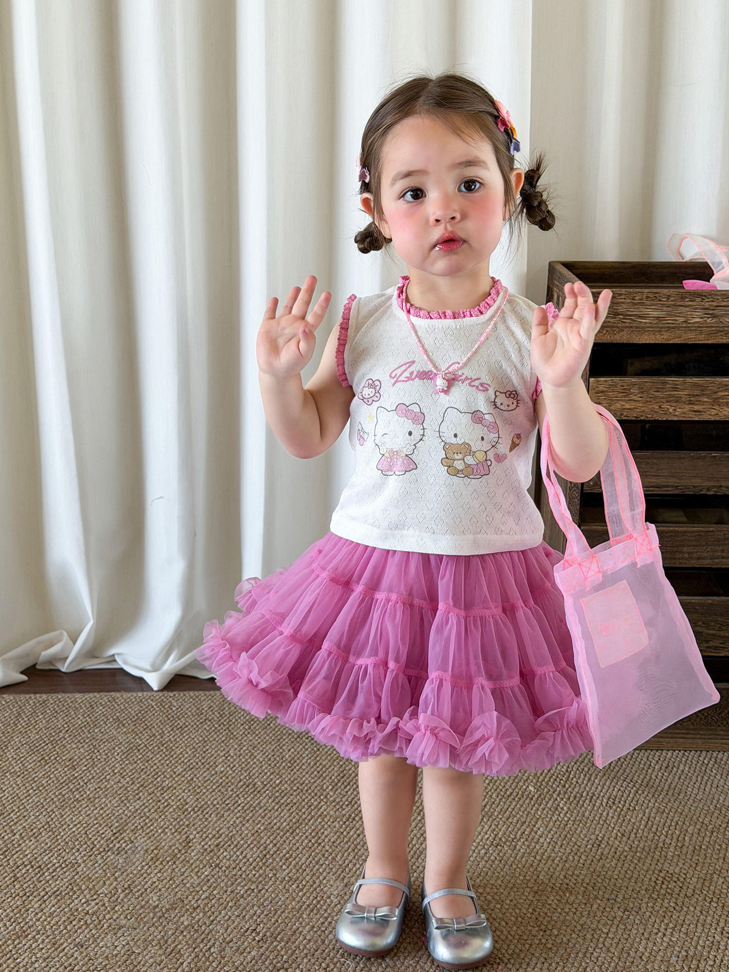 Caña de azúcar de pera ropa infantil para niñas de mitad de cuerpo de verano delgado estilo extranjero Tutu-Tung falda infantil falda corta bebé