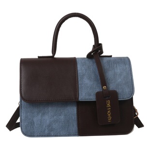 This year's fashion stitching texture handbag 2023 Summer commuter Western style shoulder messenger bag small square bag fashion