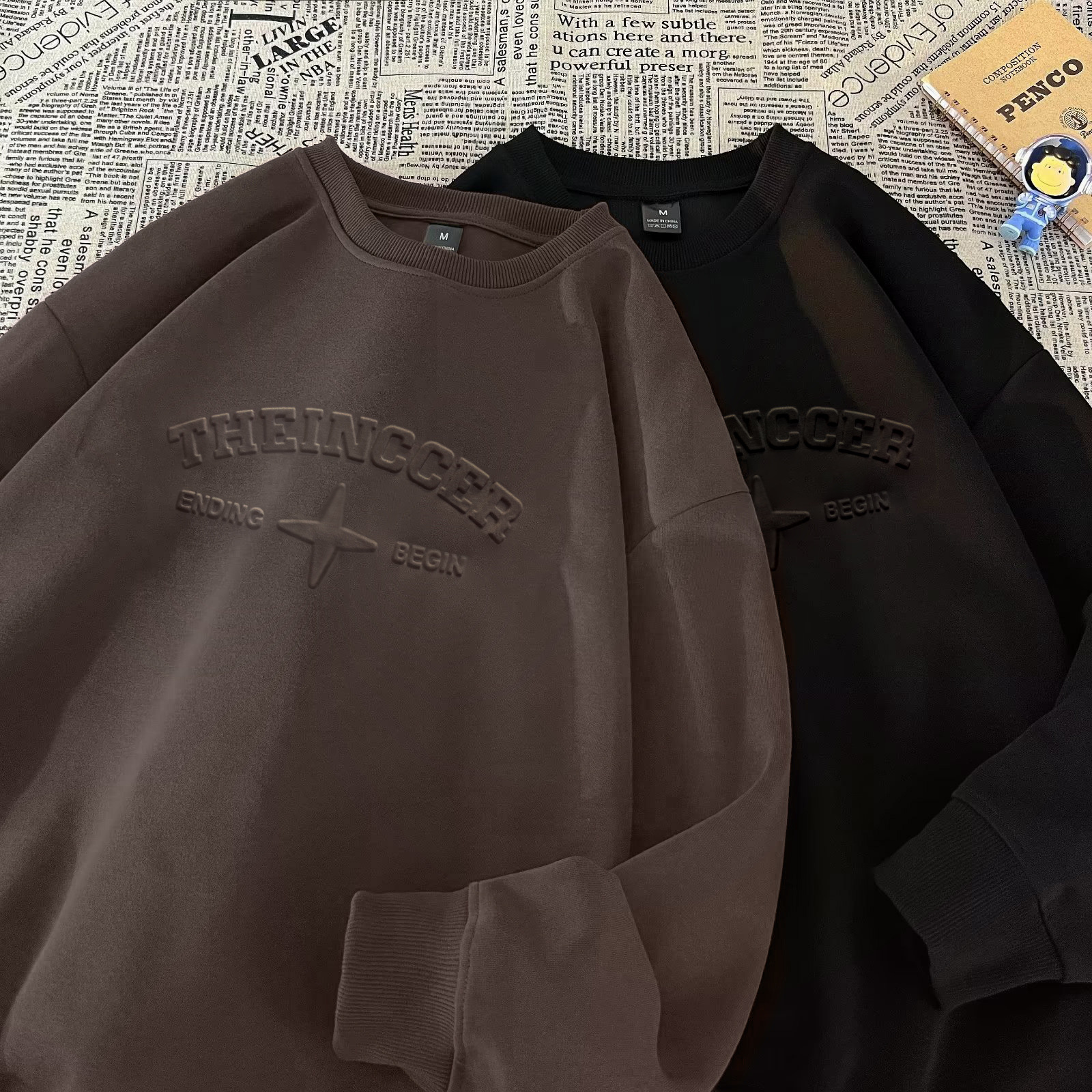 Herrenbekleidung High Street Fashion Marke 3D Stahl gedruckt geprägte Buchstaben Retro Casual Tops_voghion.com