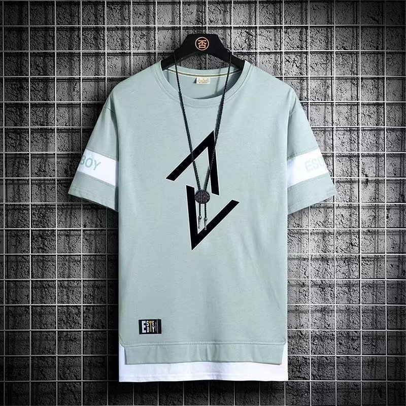 Camiseta de manga corta para estudiantes de verano para hombres nueva camiseta casual versátil para hombres camiseta de media manga estilo coreano de moda superior a juego de colores