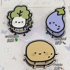 ✅ins风可爱卡通蔬菜夹子亚克力便签夹学生试卷文件收纳固定小摆