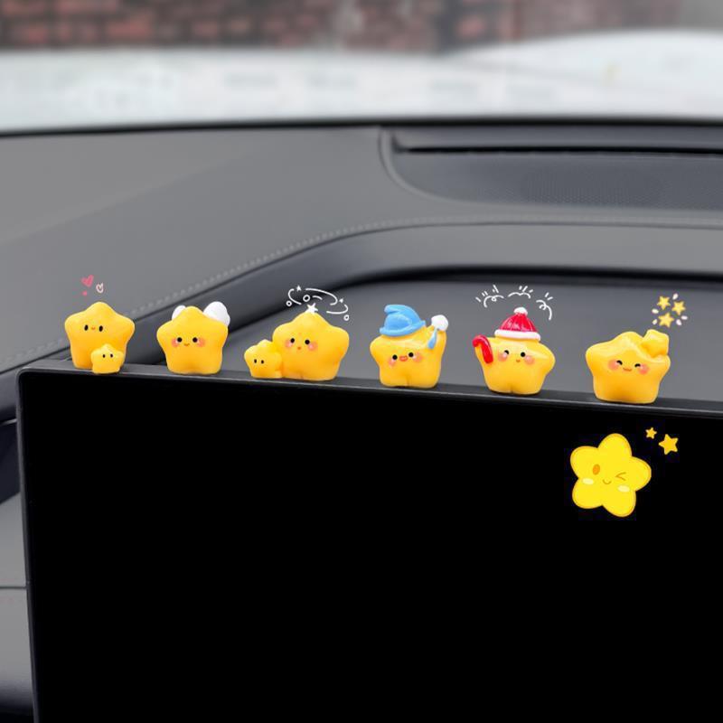 Lucky Star Car Ornaments Center Console Screen Car Decoration Small Ornaments Cute Female Electric Car Accessories